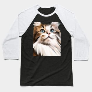 Cat Portrait Baseball T-Shirt